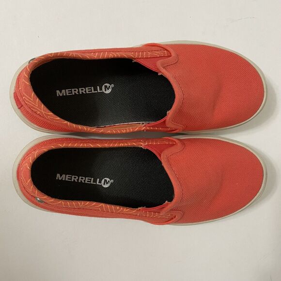 Merrell Women’s Canvas Slip On Shoes Size 5 Hot Coral Casual - GUC - Picture 7 of 9